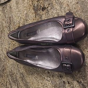 Ecco Bouilon Metallic Buckle Flats Size EU 37 / US 6-6.5
